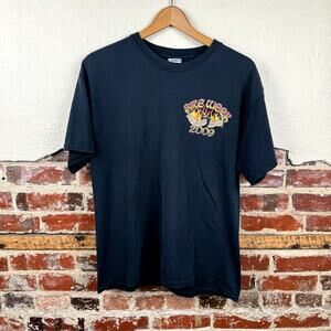 Vintage Bike Week Shirt Large Black Short Sleeve Daytona Beach FL Eagle Flames